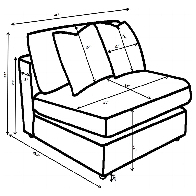 Blaine Armless Chair - Furniture City (CA)l