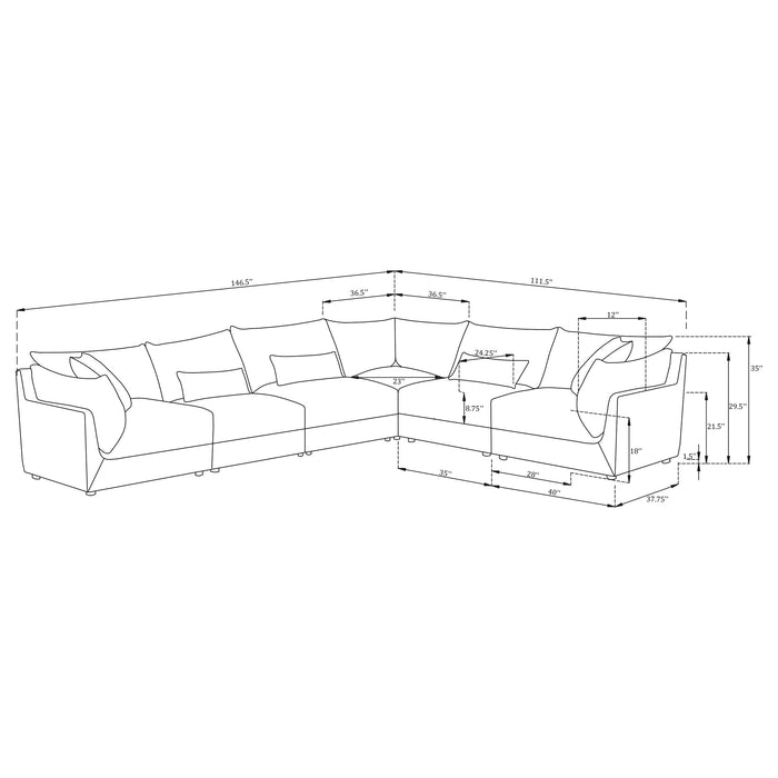Sasha 5 Piece Sectionals