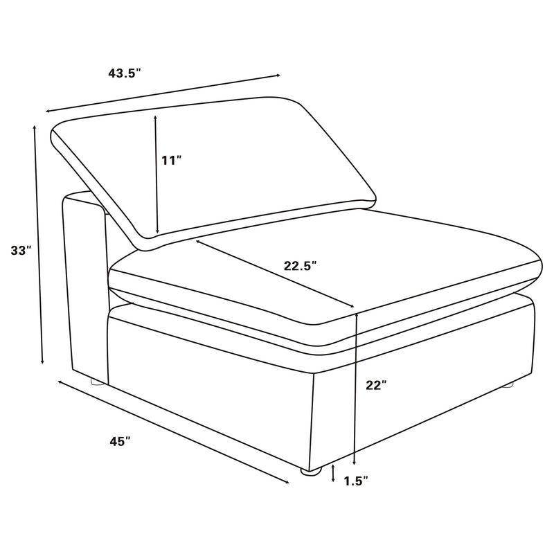 Raleigh Armless Chair - Furniture City (CA)l