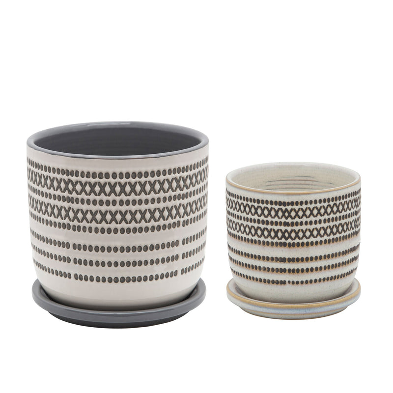 6-aztec-planter-w-saucer-gray-2