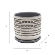 6-aztec-planter-w-saucer-gray-3