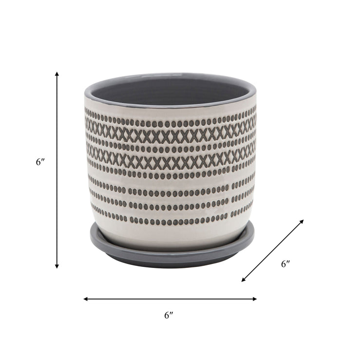 6-aztec-planter-w-saucer-gray-3