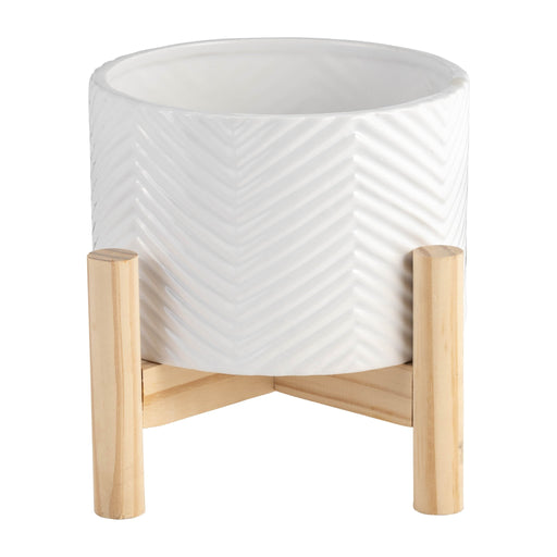 6-ceramic-chevron-planter-w-wood-stand-white-2