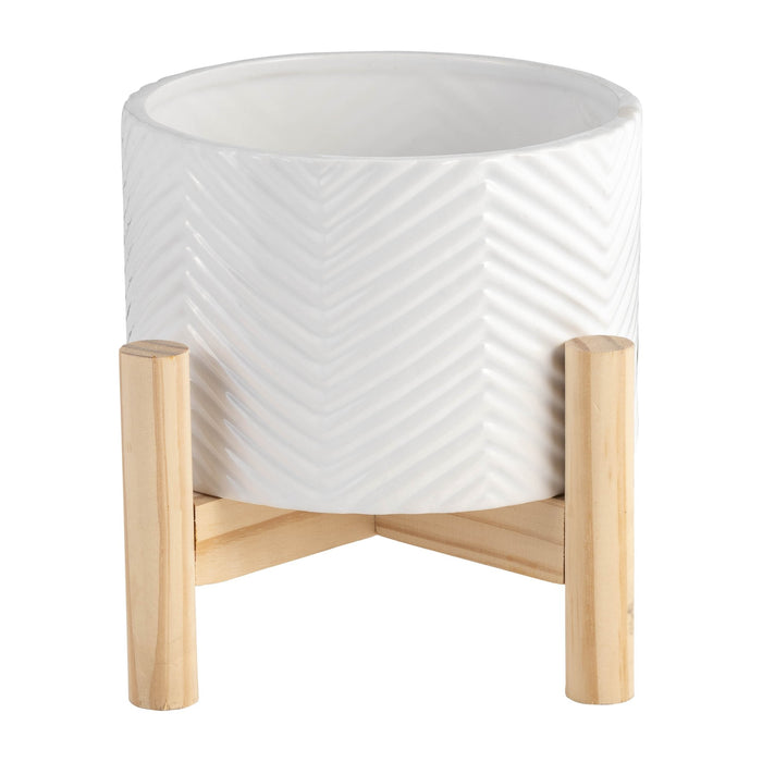 6-ceramic-chevron-planter-w-wood-stand-white-2