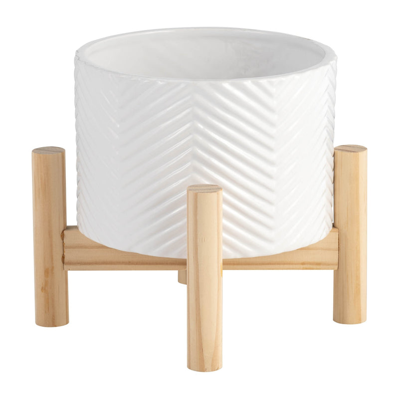 6-ceramic-chevron-planter-w-wood-stand-white-3