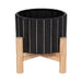6-ceramic-fluted-planter-w-wood-stand-black-4
