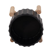 6-ceramic-fluted-planter-w-wood-stand-black-6