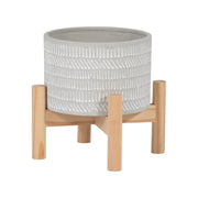 6-ceramic-tribal-planter-w-wood-stand-beige-1