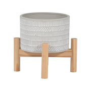6-ceramic-tribal-planter-w-wood-stand-beige-2