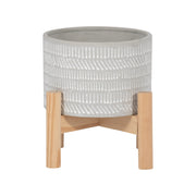 6-ceramic-tribal-planter-w-wood-stand-beige-3