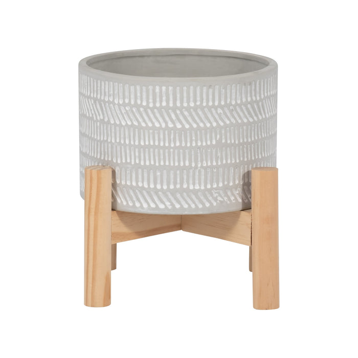 6-ceramic-tribal-planter-w-wood-stand-beige-3