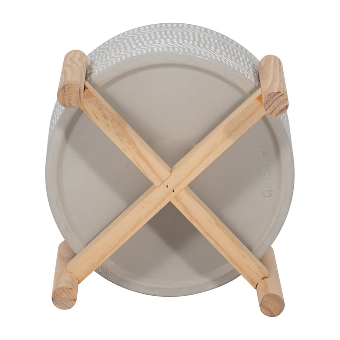 6-ceramic-tribal-planter-w-wood-stand-beige-7