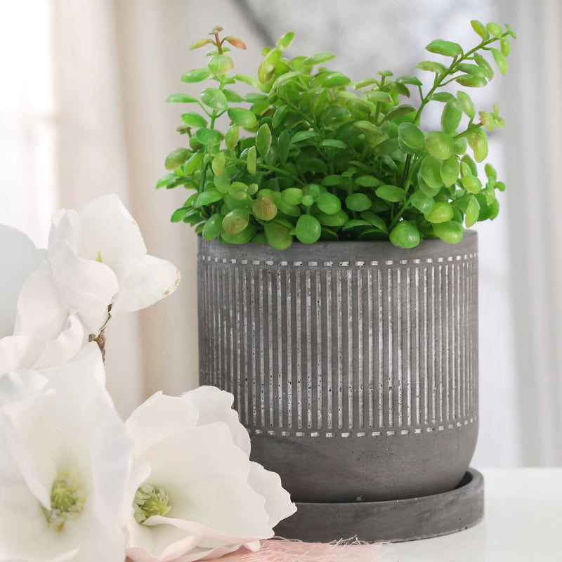 6-line-pattern-planter-w-saucer-gray-3