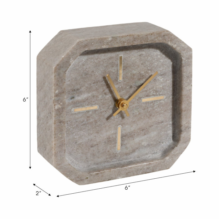 6-marble-octagon-clock-bwn-gld-8