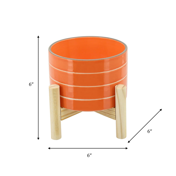 6-striped-planter-w-wood-stand-orange-3