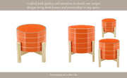 6-striped-planter-w-wood-stand-orange-6