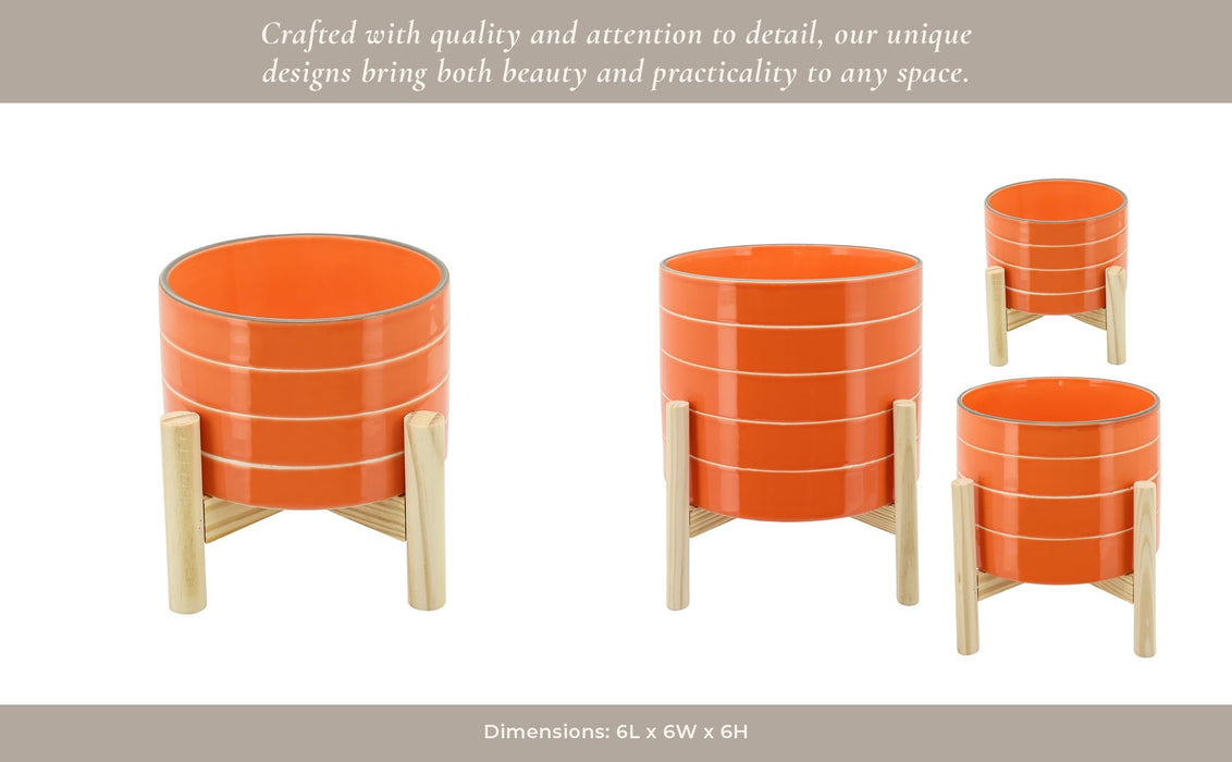 6-striped-planter-w-wood-stand-orange-6
