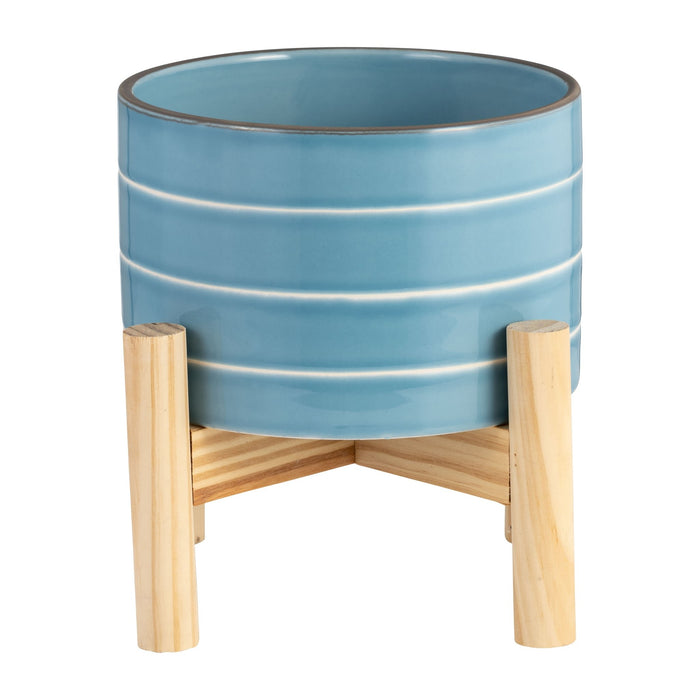 6-striped-planter-w-wood-stand-skyblue-2