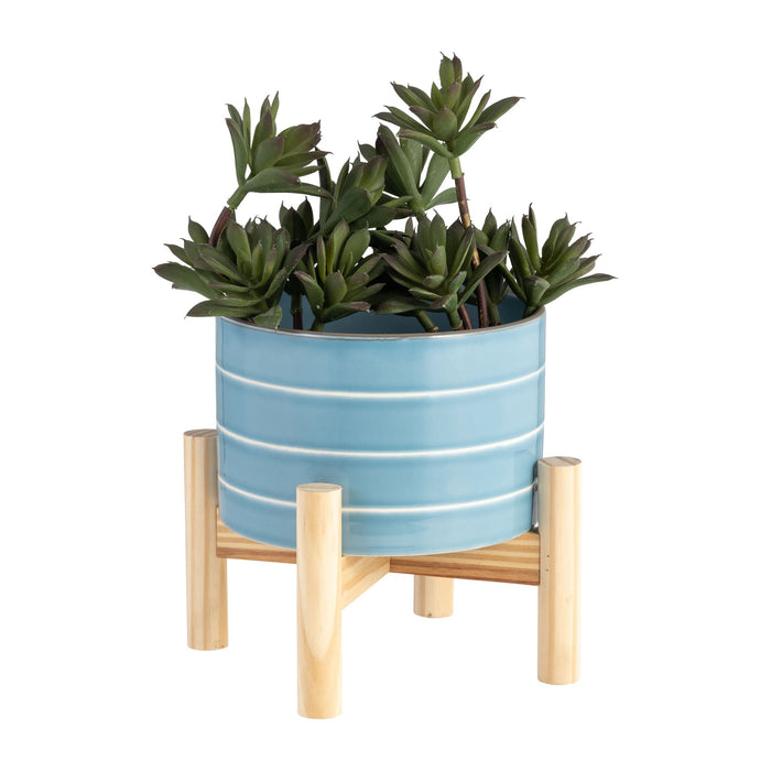 6-striped-planter-w-wood-stand-skyblue-4
