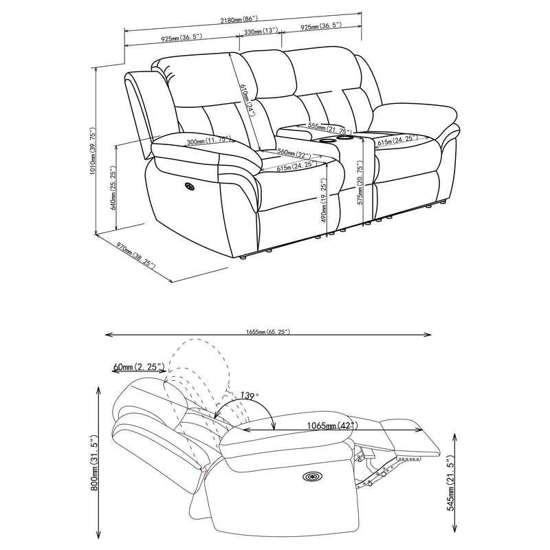 Bahrain Power Reclining Loveseat - Furniture City (CA)l