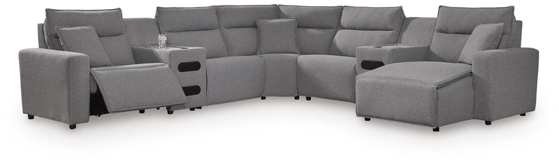 Modmax II Power Reclining Sectional with Chaise and Audio Consoles - Furniture City (CA)l