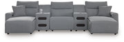 Modmax II Power Reclining Sectional with Chaise and Audio Consoles - Furniture City (CA)l