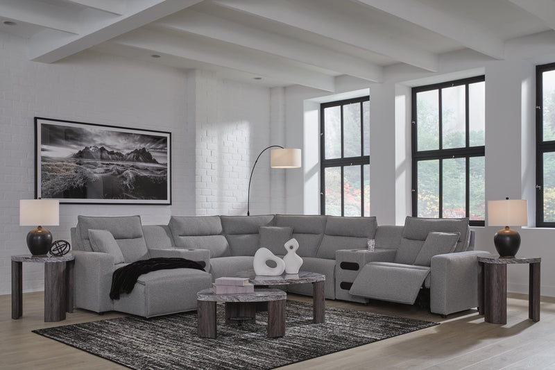 Modmax II Power Reclining Sectional with Chaise and Audio Consoles - Furniture City (CA)l