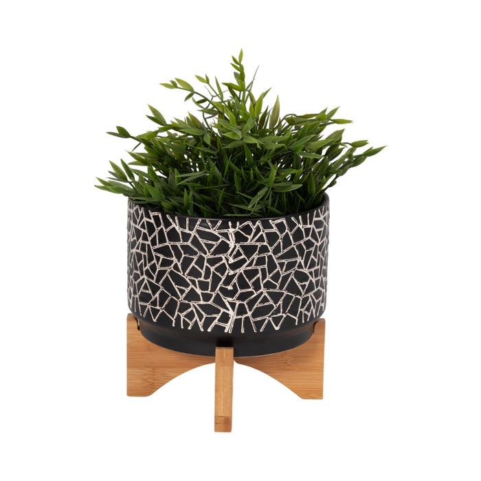7-crackled-planter-w-wood-stand-black-2
