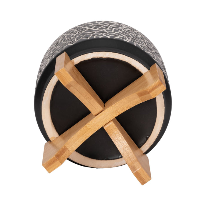 7-crackled-planter-w-wood-stand-black-7