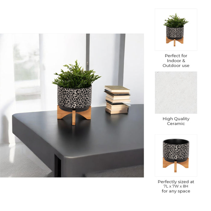 7-crackled-planter-w-wood-stand-black-9