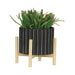 8-ceramic-fluted-planter-w-wood-stand-black-4