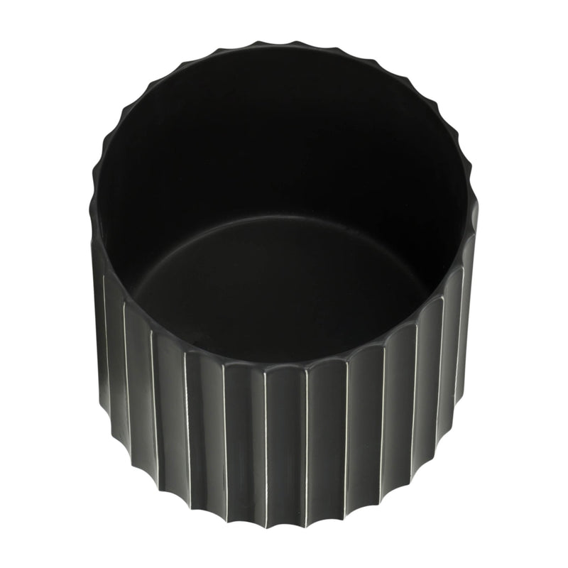 8-ceramic-fluted-planter-w-wood-stand-black-5