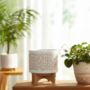 8-chevron-planter-w-wood-stand-beige-12