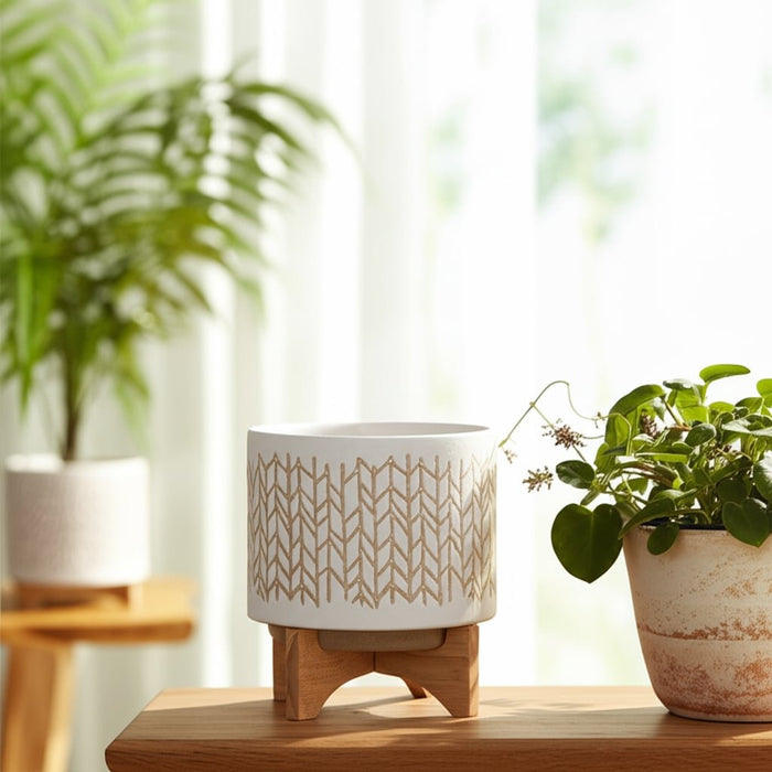 8-chevron-planter-w-wood-stand-beige-12