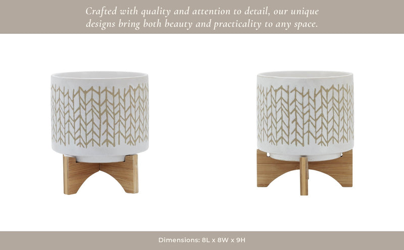 8-chevron-planter-w-wood-stand-beige-14
