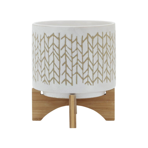 8-chevron-planter-w-wood-stand-beige-2