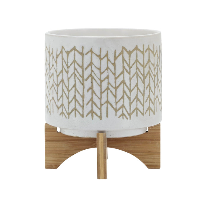 8-chevron-planter-w-wood-stand-beige-2