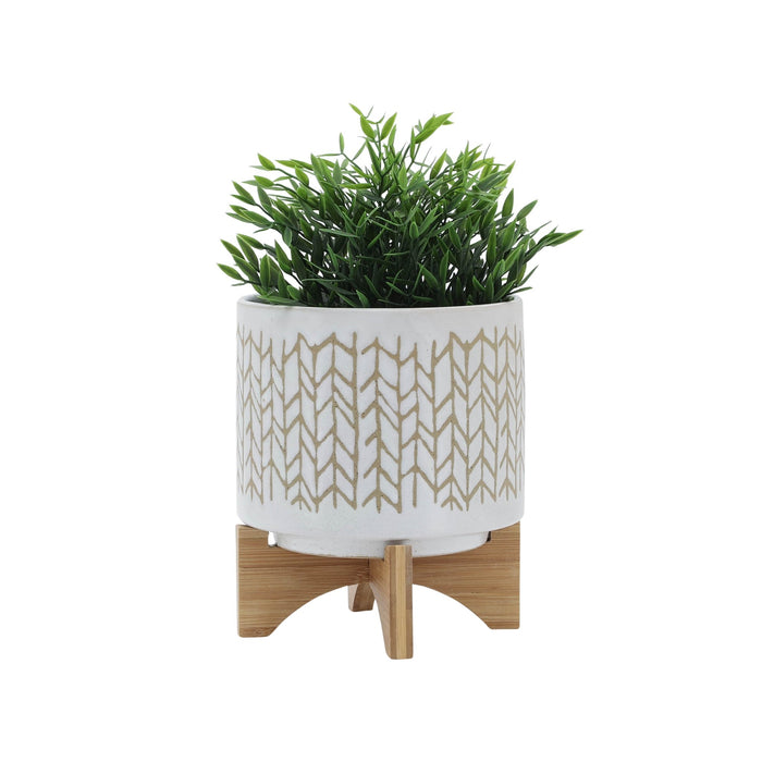 8-chevron-planter-w-wood-stand-beige-3