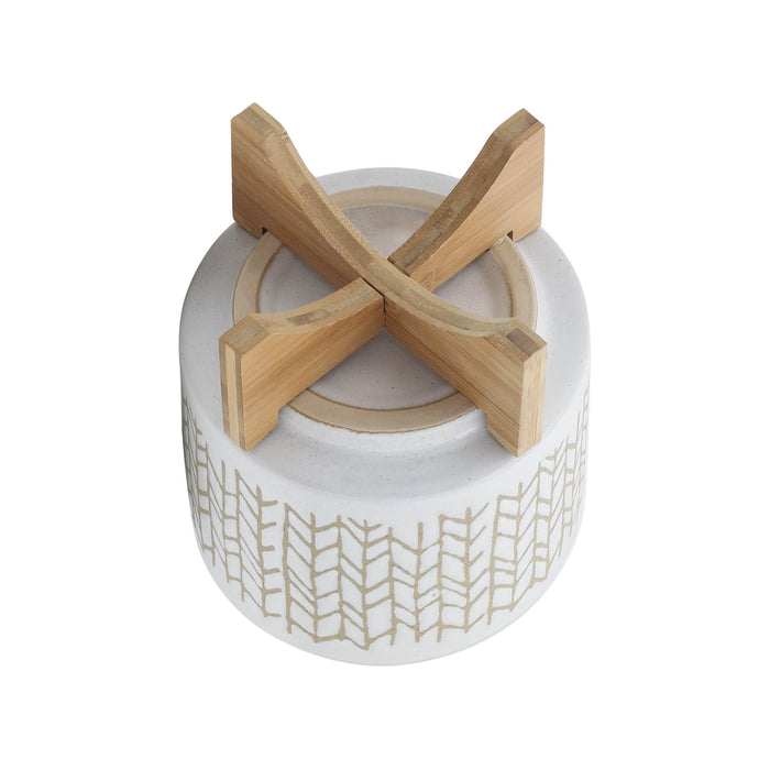 8-chevron-planter-w-wood-stand-beige-5