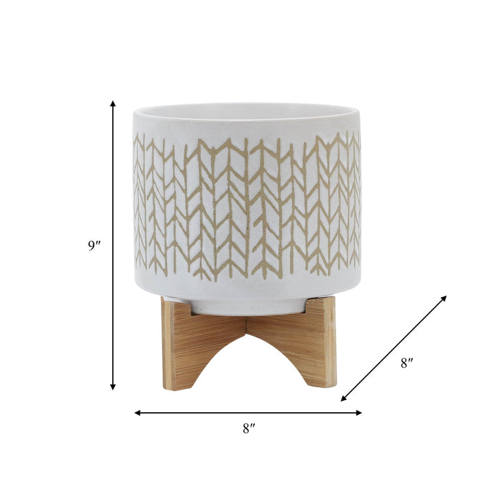 8-chevron-planter-w-wood-stand-beige-9