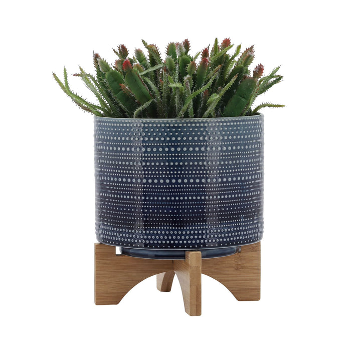 8-dotted-planter-w-wood-stand-blue-3