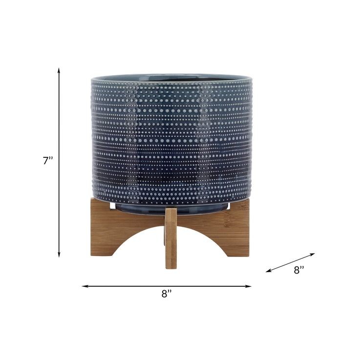 8-dotted-planter-w-wood-stand-blue-8