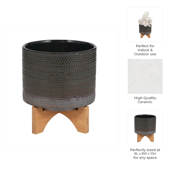 8-dotted-planter-w-wood-stand-green-10