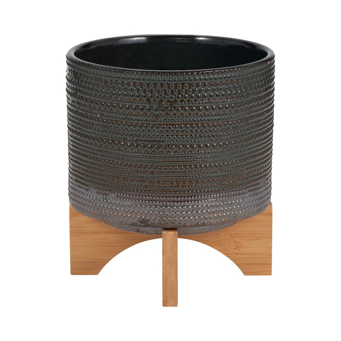 8-dotted-planter-w-wood-stand-green-4