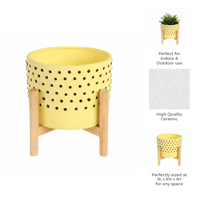 8-dotted-planter-w-wood-stand-yellow-10