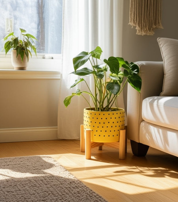 8-dotted-planter-w-wood-stand-yellow-11