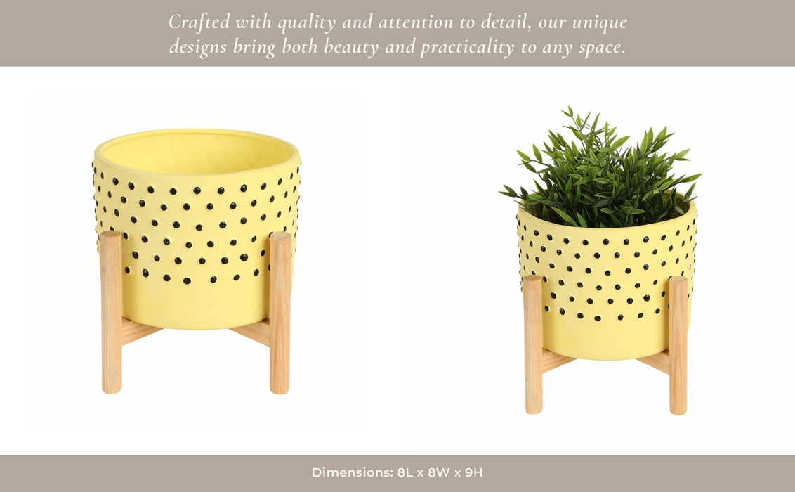 8-dotted-planter-w-wood-stand-yellow-13