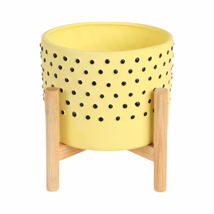 8-dotted-planter-w-wood-stand-yellow-1