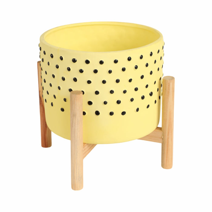 8-dotted-planter-w-wood-stand-yellow-3