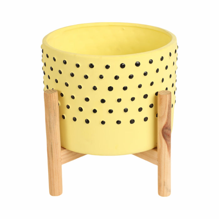 8-dotted-planter-w-wood-stand-yellow-4